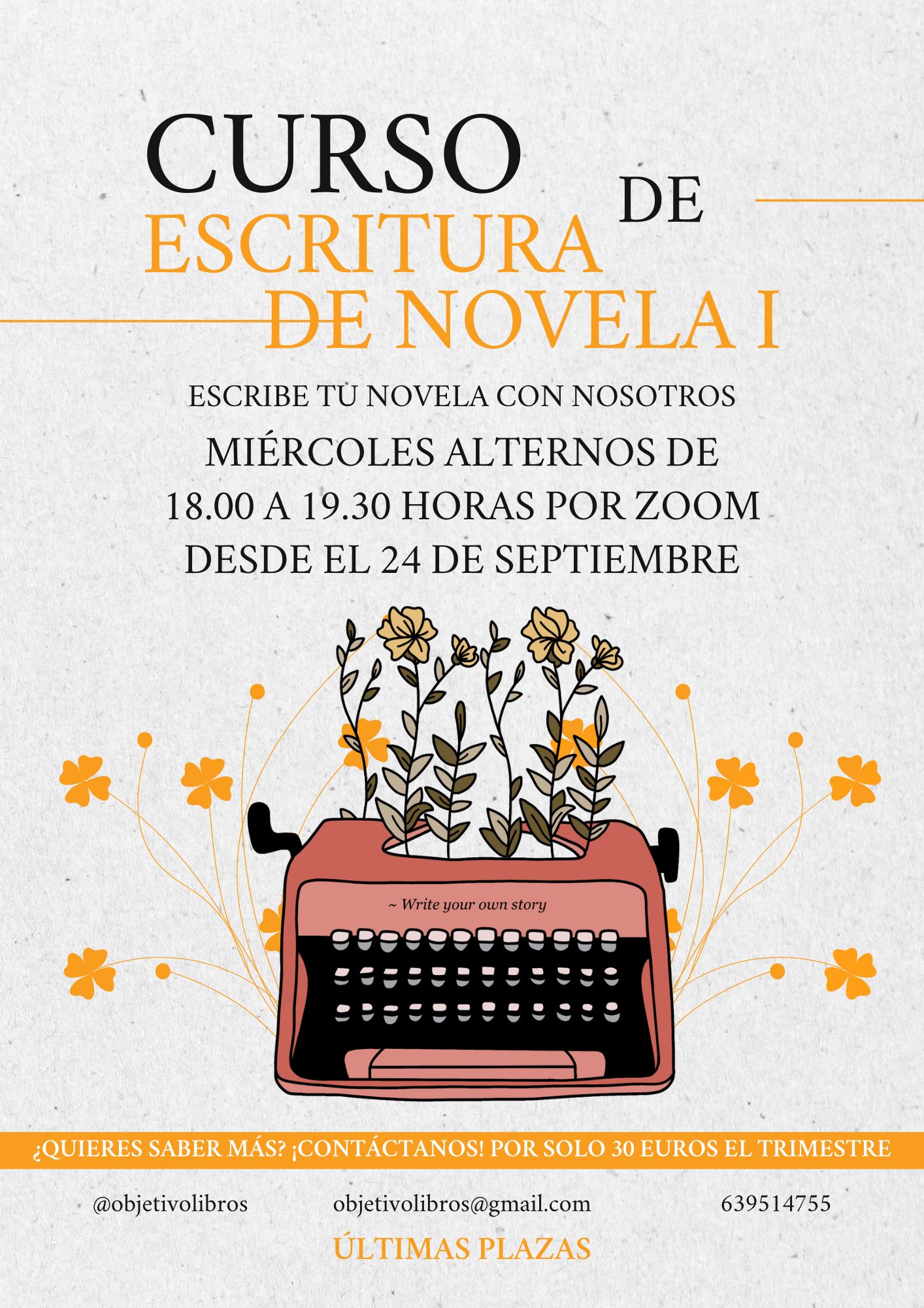 Curso de escritura de novelas I